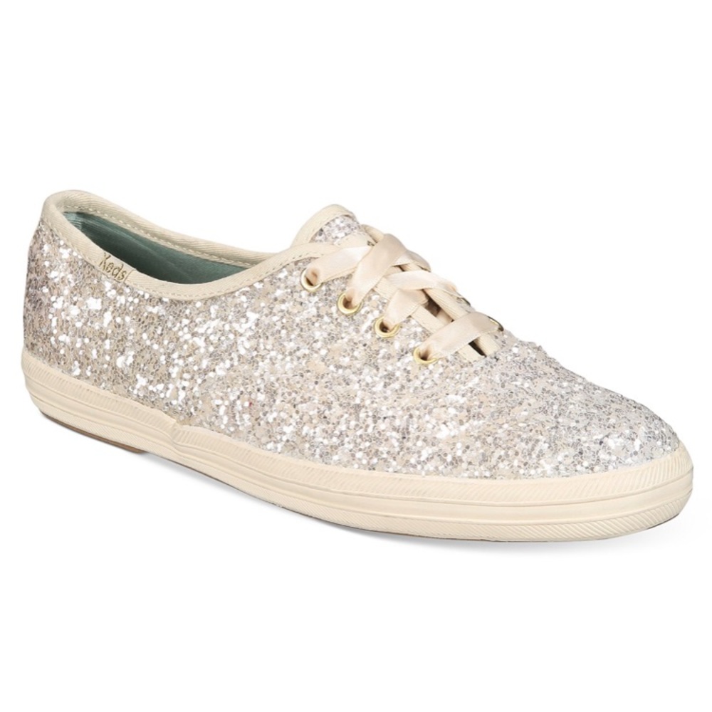 NWT Keds for kate spade Glitter Lace-Up Sneakers